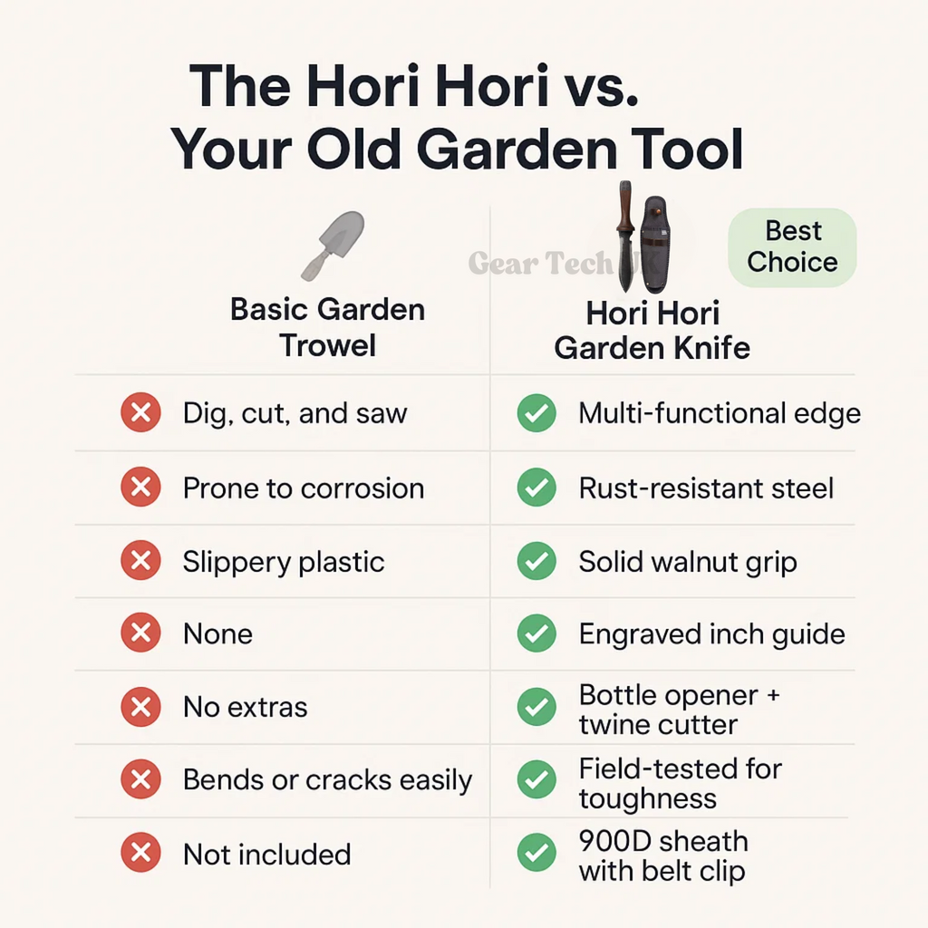 Coltello da Giardino Hori Hori con Lama Resistente alla Ruggine per Lavori in Giardino