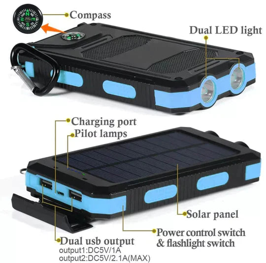 LyraCharge 30000mAh Power Bank Solare IP67 Impermeabile