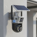 DUALGUARD CAM – Telecamera di sicurezza wireless 4K con pannello solare e visione a 360°
