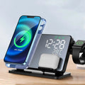 Caricatore 3-in-1 Rapido | Dock di Ricarica Wireless Premium con Sveglia | per Apple iPhone, Watch & AirPods