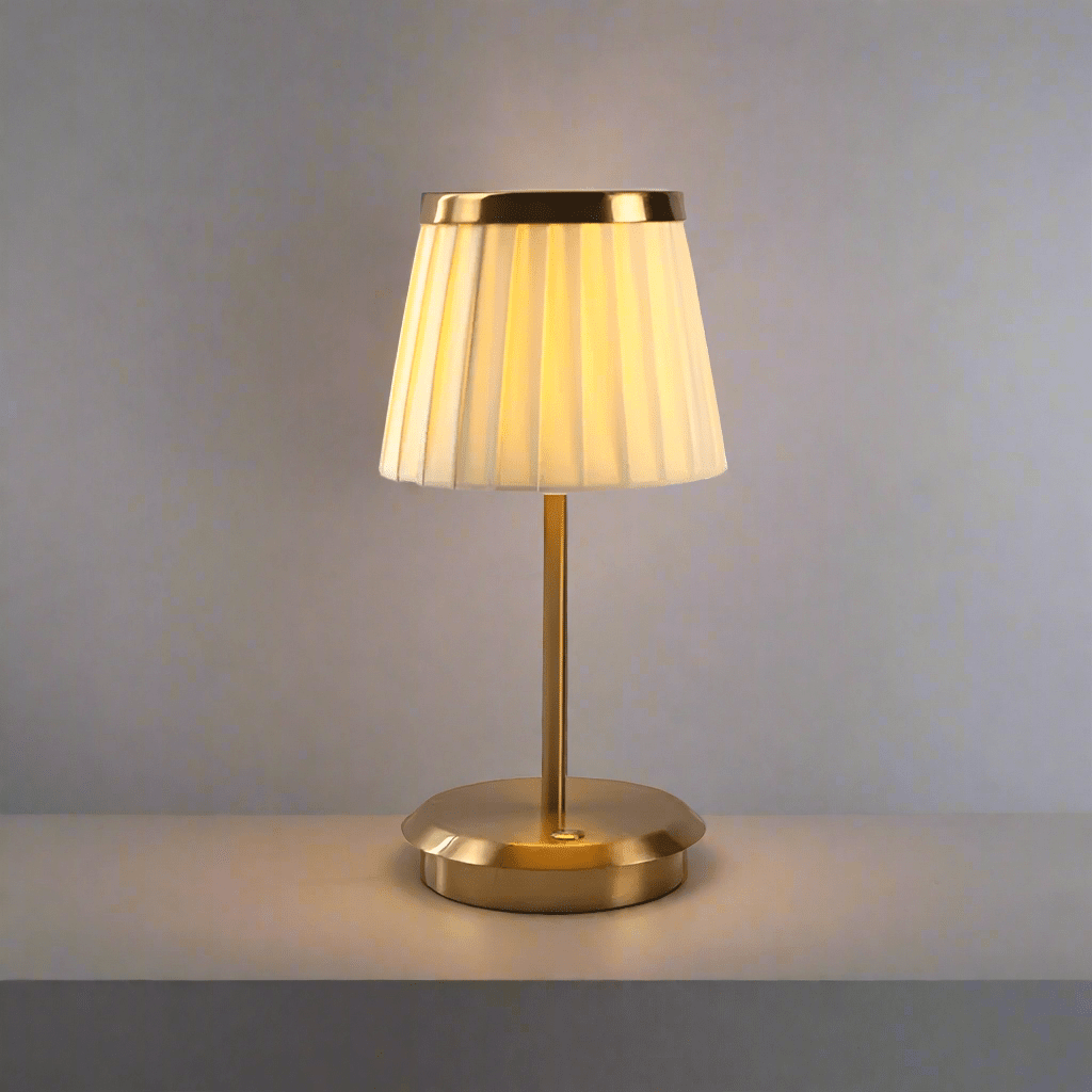 Lampada da tavolo classica – Ottone – Beige – 30×50 cm – Dimmerabile