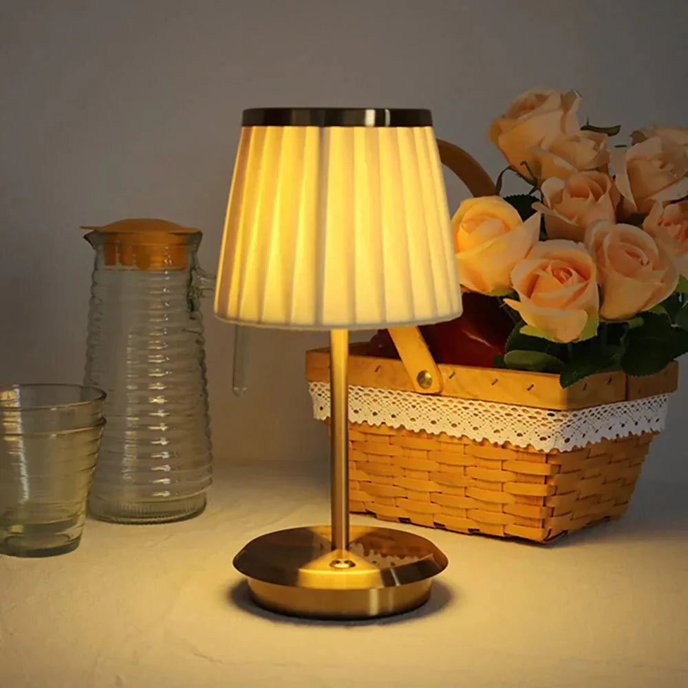 Lampada da tavolo classica – Ottone – Beige – 30×50 cm – Dimmerabile