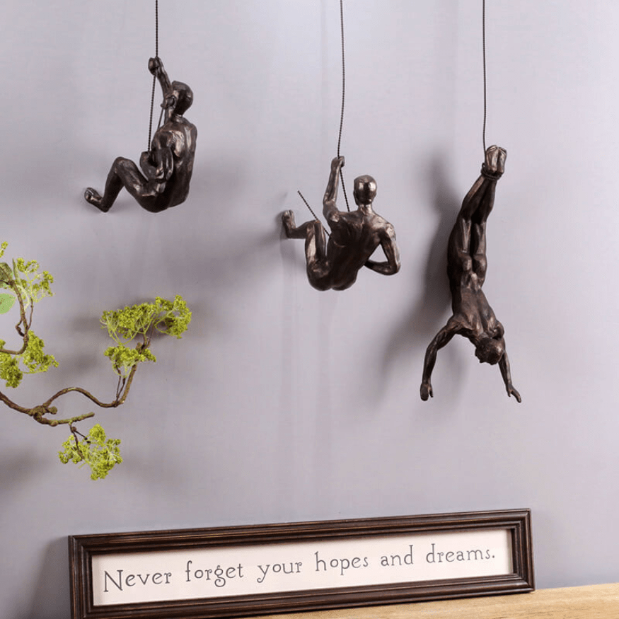 Scultura Arrampicatore – Plastica/Metallo – Neutro – Unica Decorazione da Parete