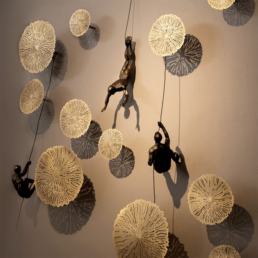 Scultura Arrampicatore – Plastica/Metallo – Neutro – Unica Decorazione da Parete