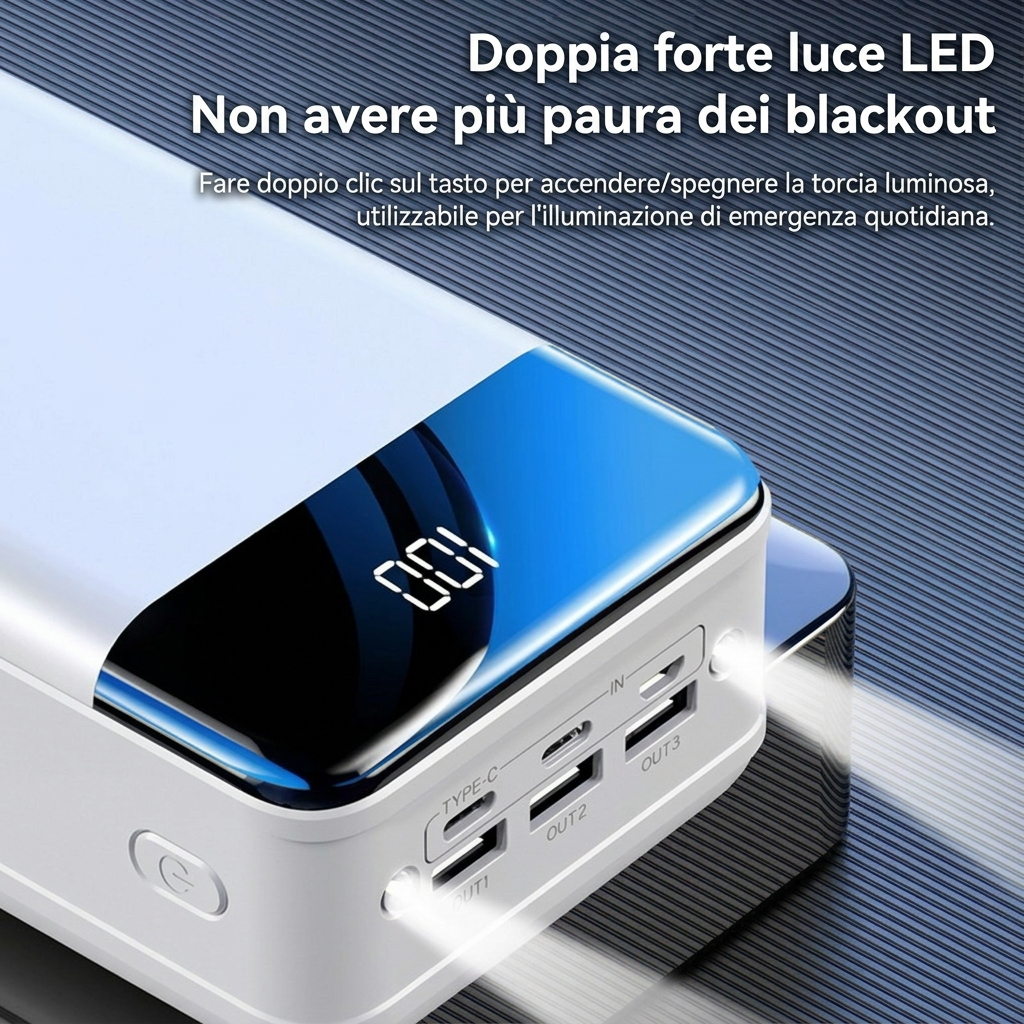 Power Bank 50000mAh Ricarica Rapida Portatile