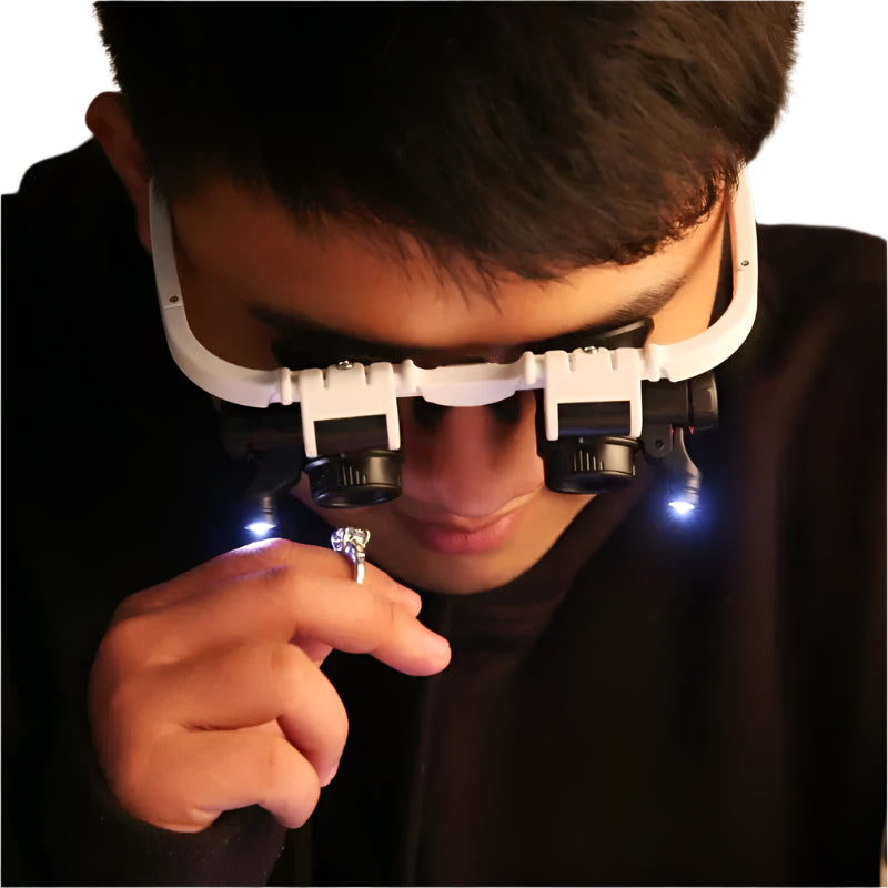 Occhiali ingranditori LED ClaritySight Pro con ingrandimento 8x, 15x e 23x