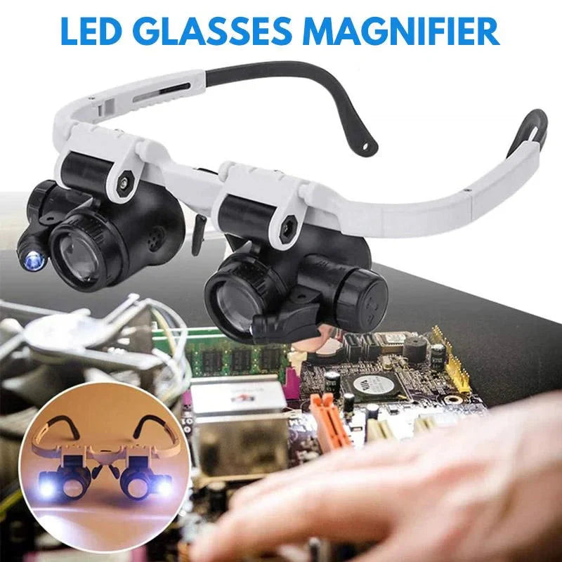 Occhiali ingranditori LED ClaritySight Pro con ingrandimento 8x, 15x e 23x