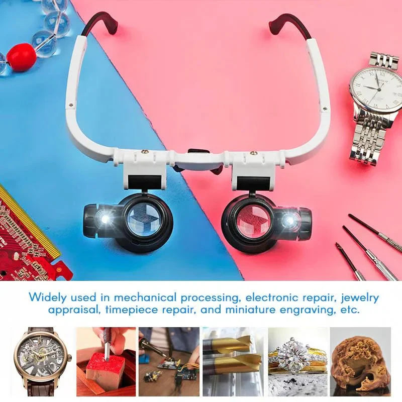 Occhiali ingranditori LED ClaritySight Pro con ingrandimento 8x, 15x e 23x