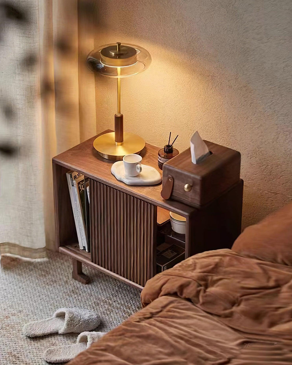 Lampada da Tavolo Landero – Vetro, Legno, Metallo – Bianco Caldo – Ø 22 cm – Design Moderno per Atmosfere Eleganti