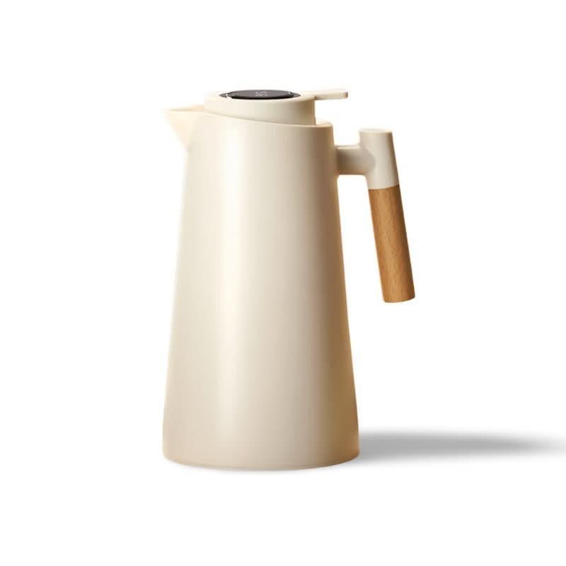 LATTEA THERMO – Thermos a doppia parete con indicatore di temperatura e manico in legno