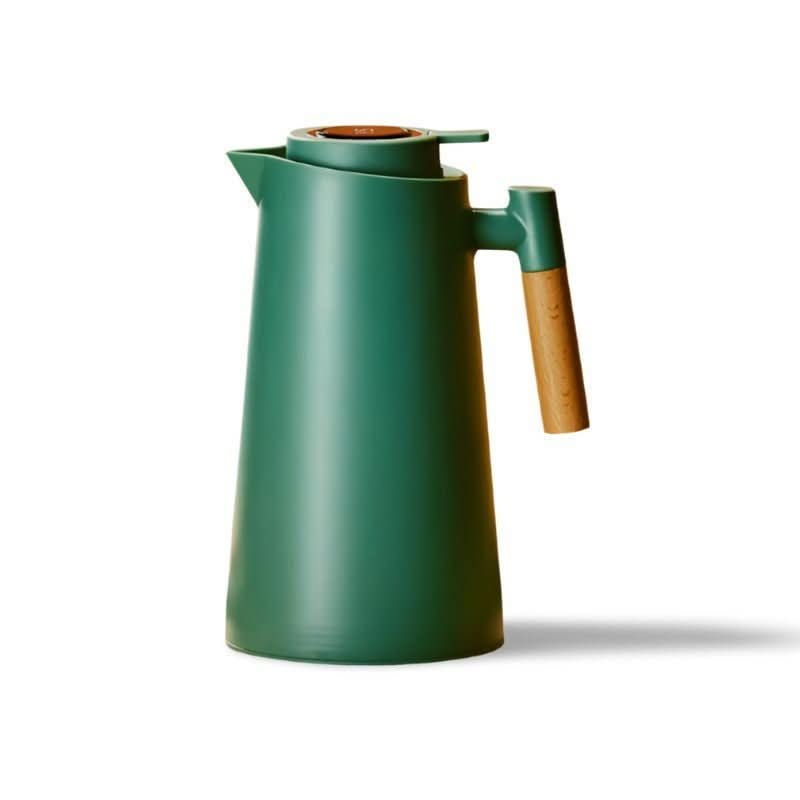 LATTEA THERMO – Thermos a doppia parete con indicatore di temperatura e manico in legno