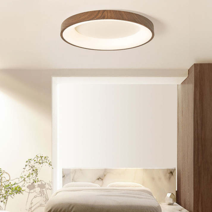 Lampada da soffitto Layeno – Ferro & Acrilico – Aspetto legno – Ø 38×9 cm – Lampada da soffitto LED moderna per soggiorno
