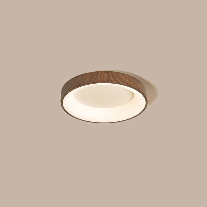 Lampada da soffitto Layeno – Ferro & Acrilico – Aspetto legno – Ø 38×9 cm – Lampada da soffitto LED moderna per soggiorno
