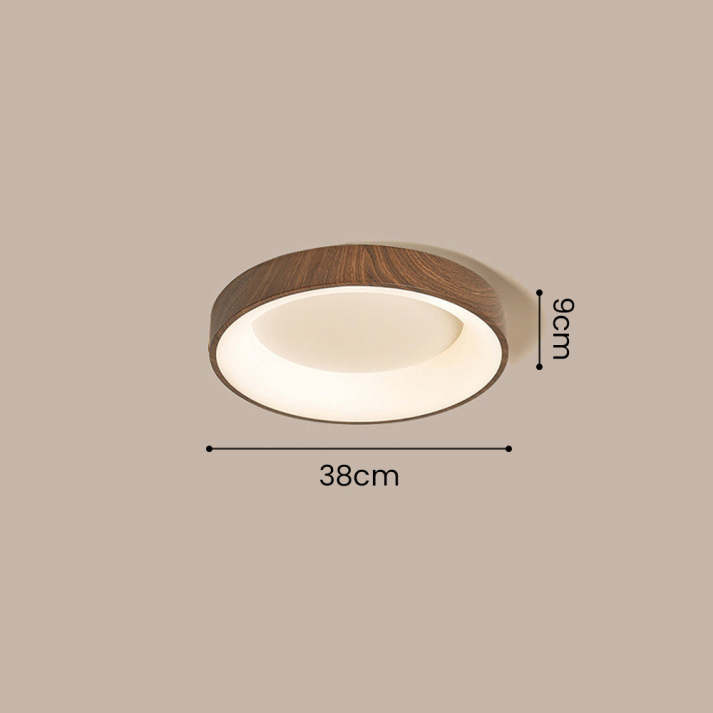 Lampada da soffitto Layeno – Ferro & Acrilico – Aspetto legno – Ø 38×9 cm – Lampada da soffitto LED moderna per soggiorno