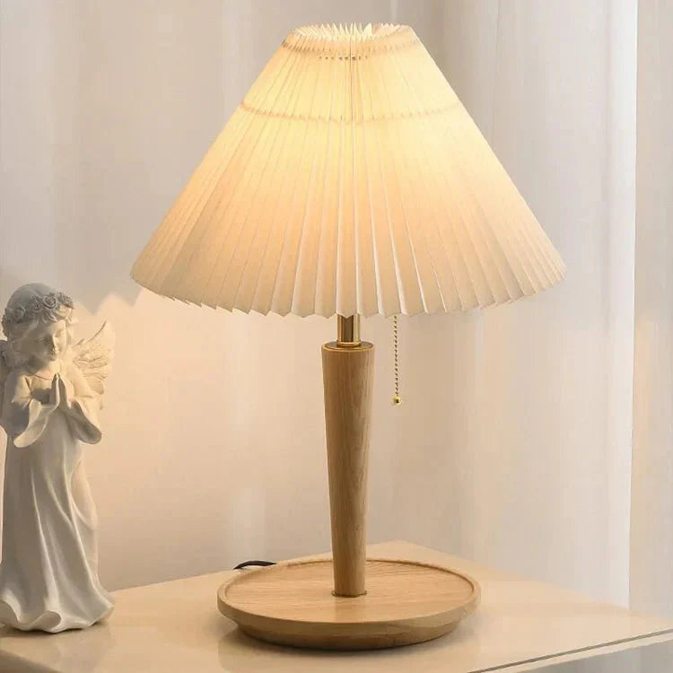 Lampada da tavolo Lea – Legno di noce & Ottone – Luce calda – Design elegante – Ideale come lampada da comodino o lampada da scrivania