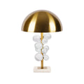 Lelobo Lampada da Tavolo – Marmo & Vetro – Oro – Scultorea – Illuminazione Elegante per la Tua Casa