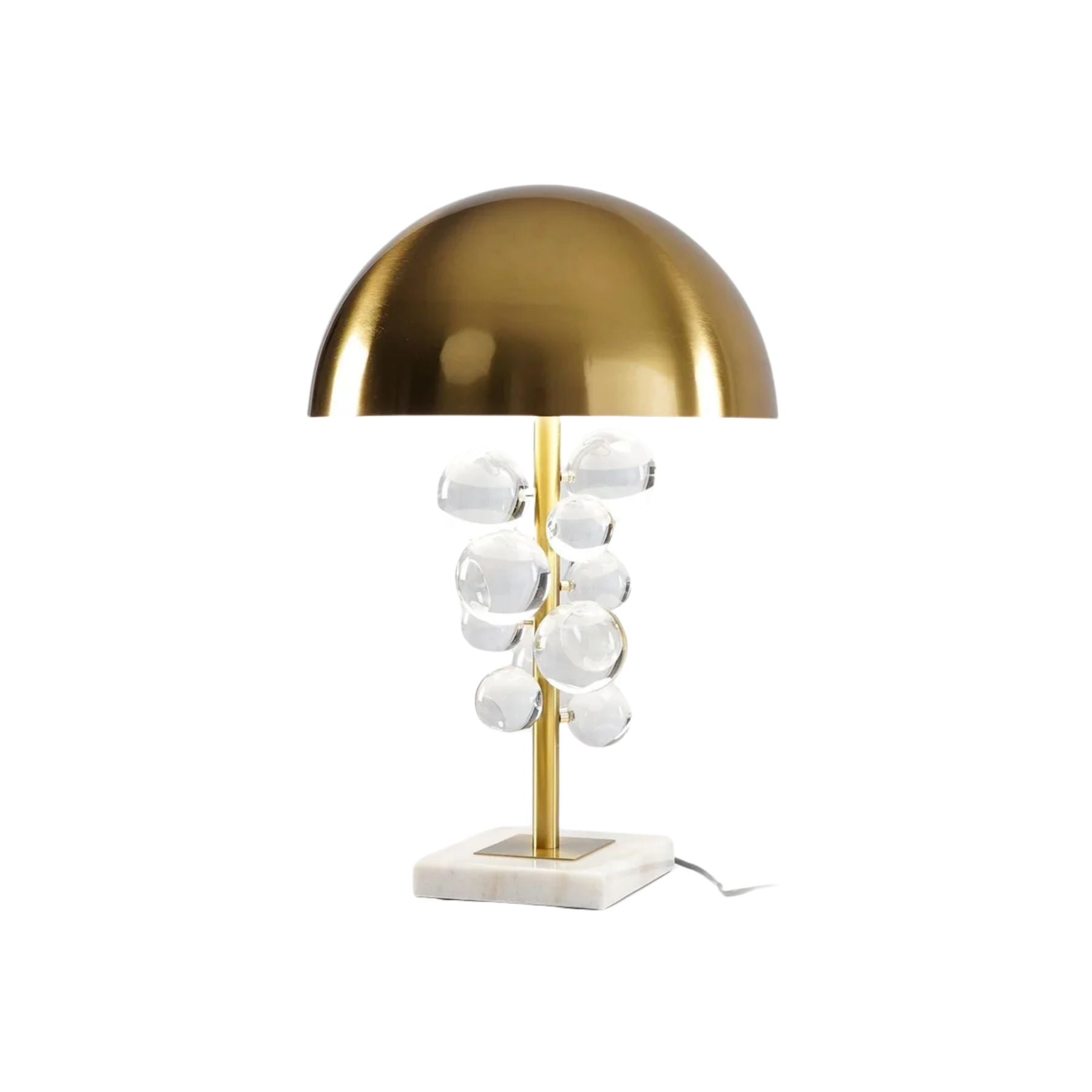 Lelobo Lampada da Tavolo – Marmo & Vetro – Oro – Scultorea – Illuminazione Elegante per la Tua Casa