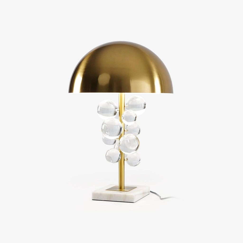 Lelobo Lampada da Tavolo – Marmo & Vetro – Oro – Scultorea – Illuminazione Elegante per la Tua Casa