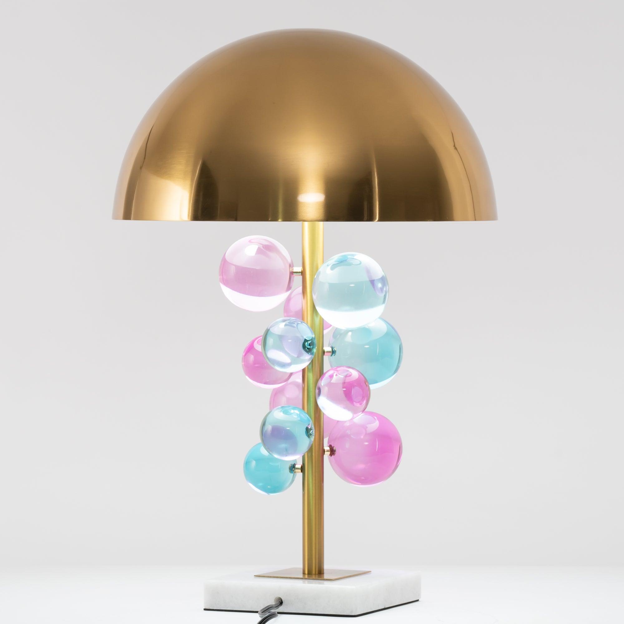 Lelobo Lampada da Tavolo – Marmo & Vetro – Oro – Scultorea – Illuminazione Elegante per la Tua Casa
