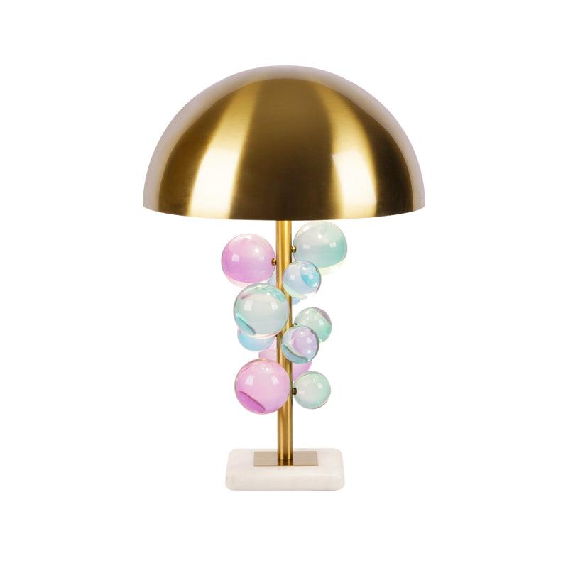 Lelobo Lampada da Tavolo – Marmo & Vetro – Oro – Scultorea – Illuminazione Elegante per la Tua Casa