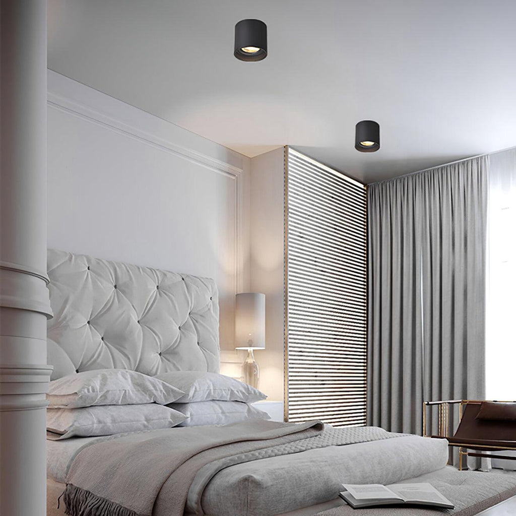 Lampada da soffitto Lenu – Metallo – Nero/Bianco – Ø 10 cm – Design moderno con tecnologia LED