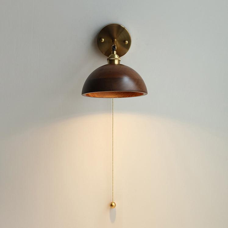 Lampada da parete Lozon – Ottone e legno di noce – Rotante – Design moderno
