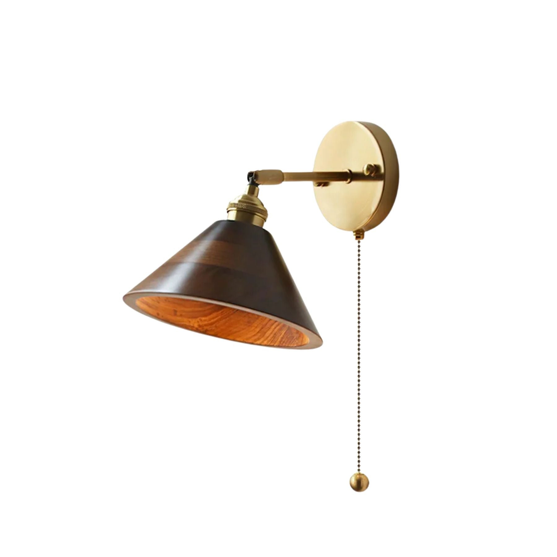 Lampada da parete Lozon – Ottone e legno di noce – Rotante – Design moderno