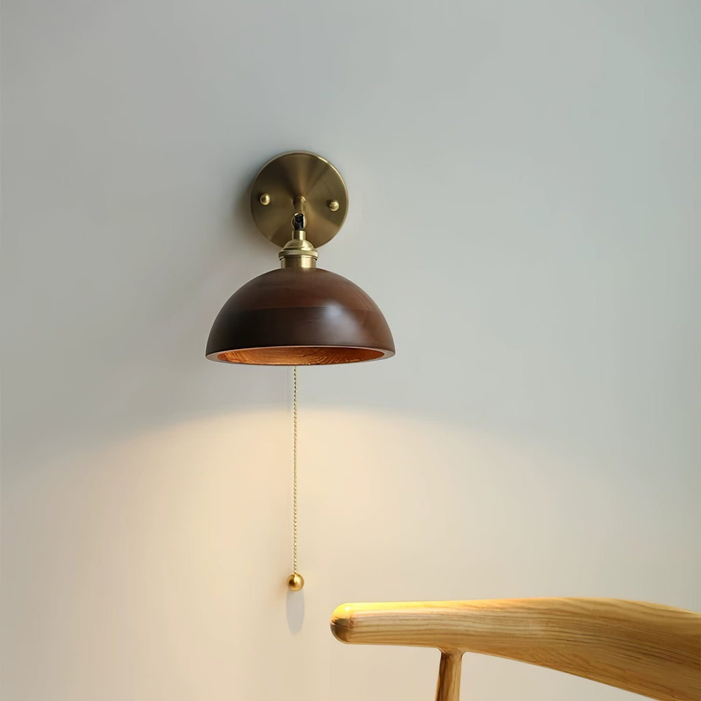 Lampada da parete Lozon – Ottone e legno di noce – Rotante – Design moderno