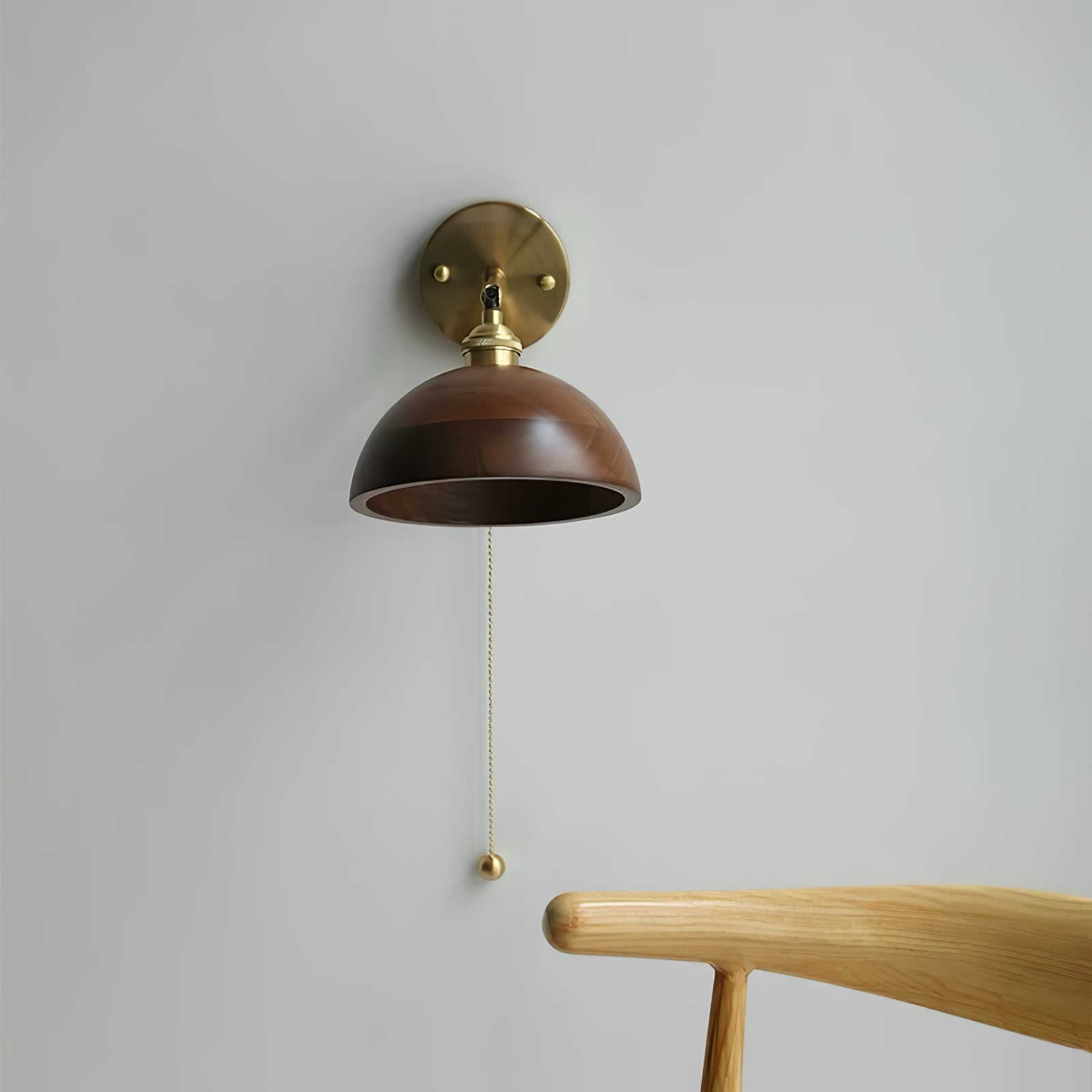 Lampada da parete Lozon – Ottone e legno di noce – Rotante – Design moderno