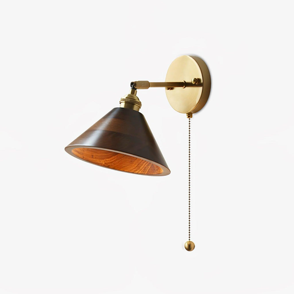 Lampada da parete Lozon – Ottone e legno di noce – Rotante – Design moderno