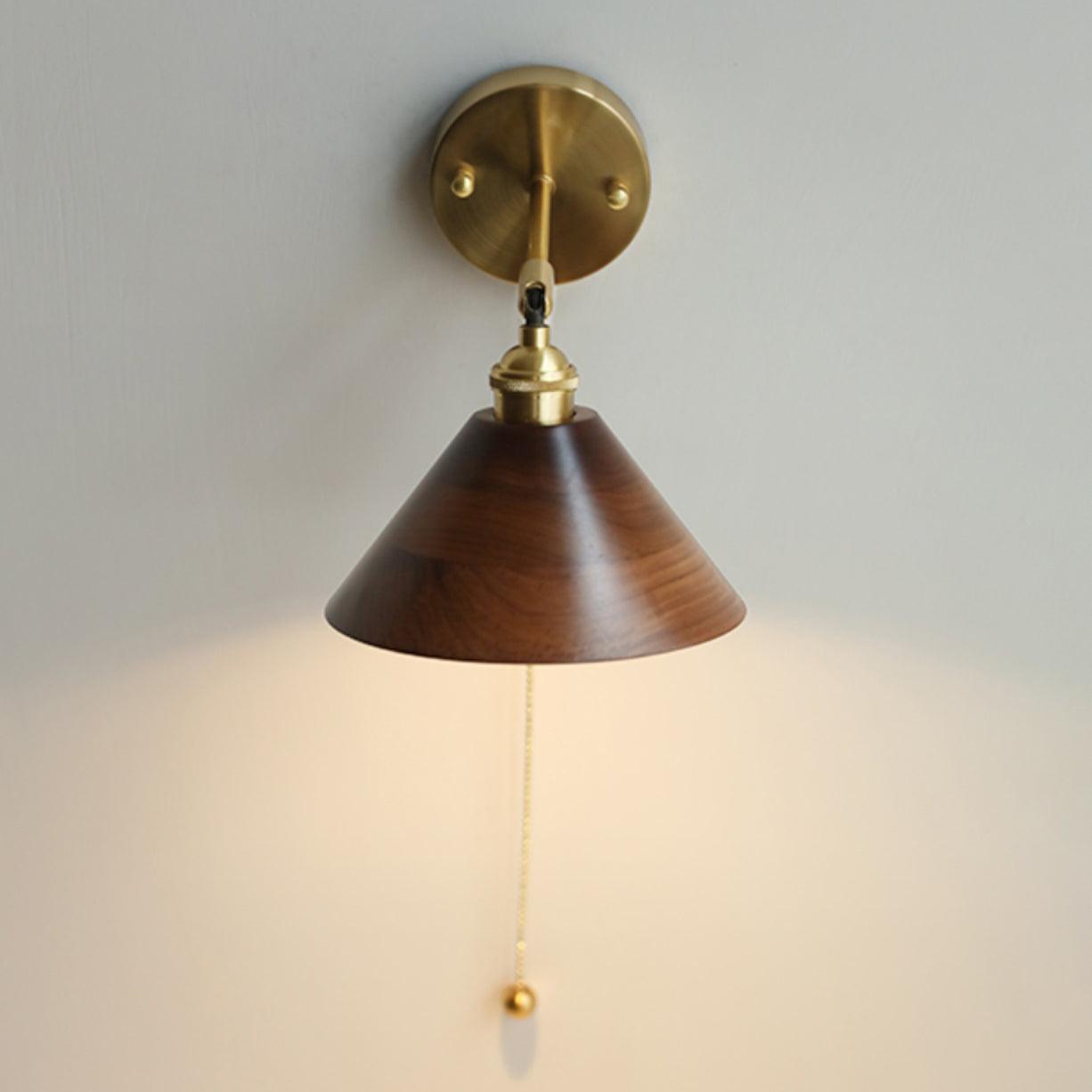 Lampada da parete Lozon – Ottone e legno di noce – Rotante – Design moderno
