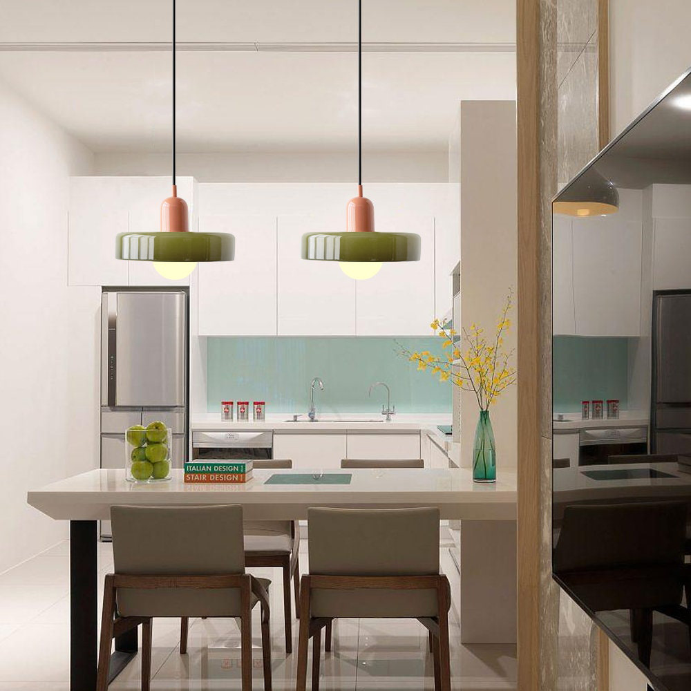 Luccon Lampada a sospensione – Vetro – Colorato – G9 – Design Retro