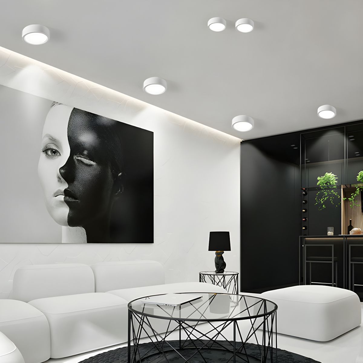 Luffon Lampada da soffitto – LED – Bianco – Ø 10×18 cm – Minimalista per soggiorni e cucine