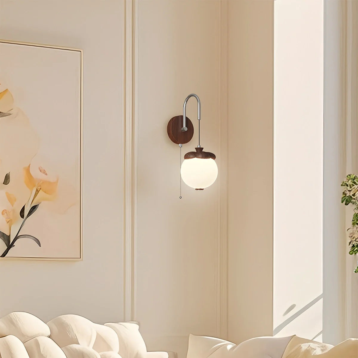 Lampada da Parete Lumisa – Tessuto – Khaki – Design Moderno – Lampada a LED per Interni