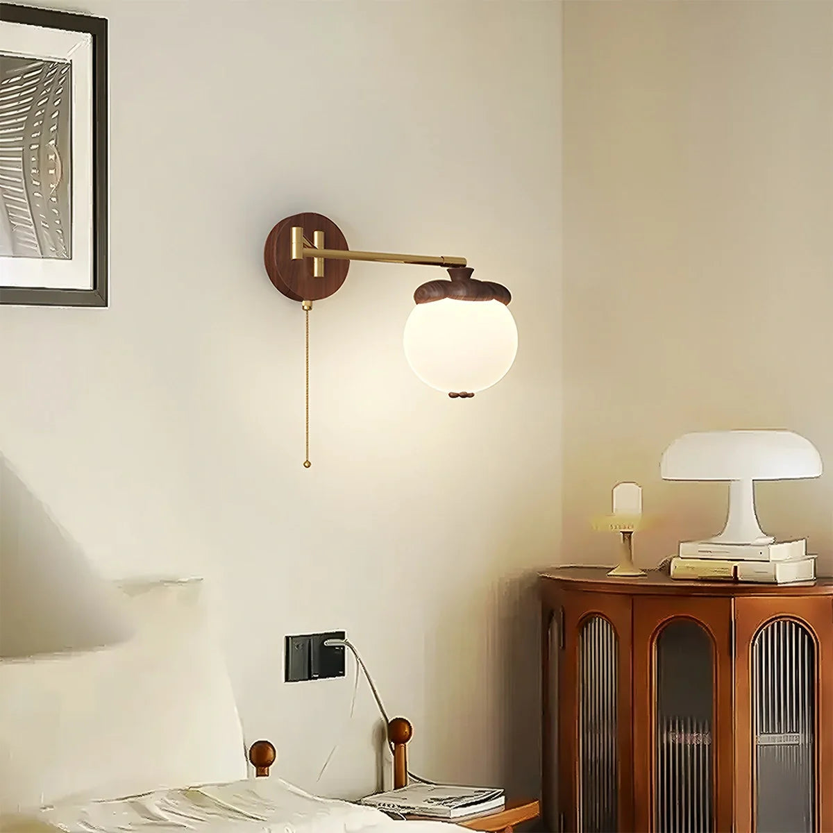 Lampada da Parete Lumisa – Tessuto – Khaki – Design Moderno – Lampada a LED per Interni