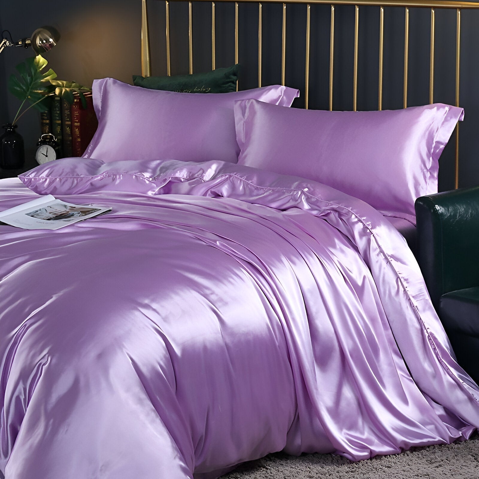 Copertura Letto di Seta Lussuosa – Morbida, Traspirante e Facile da Pulire