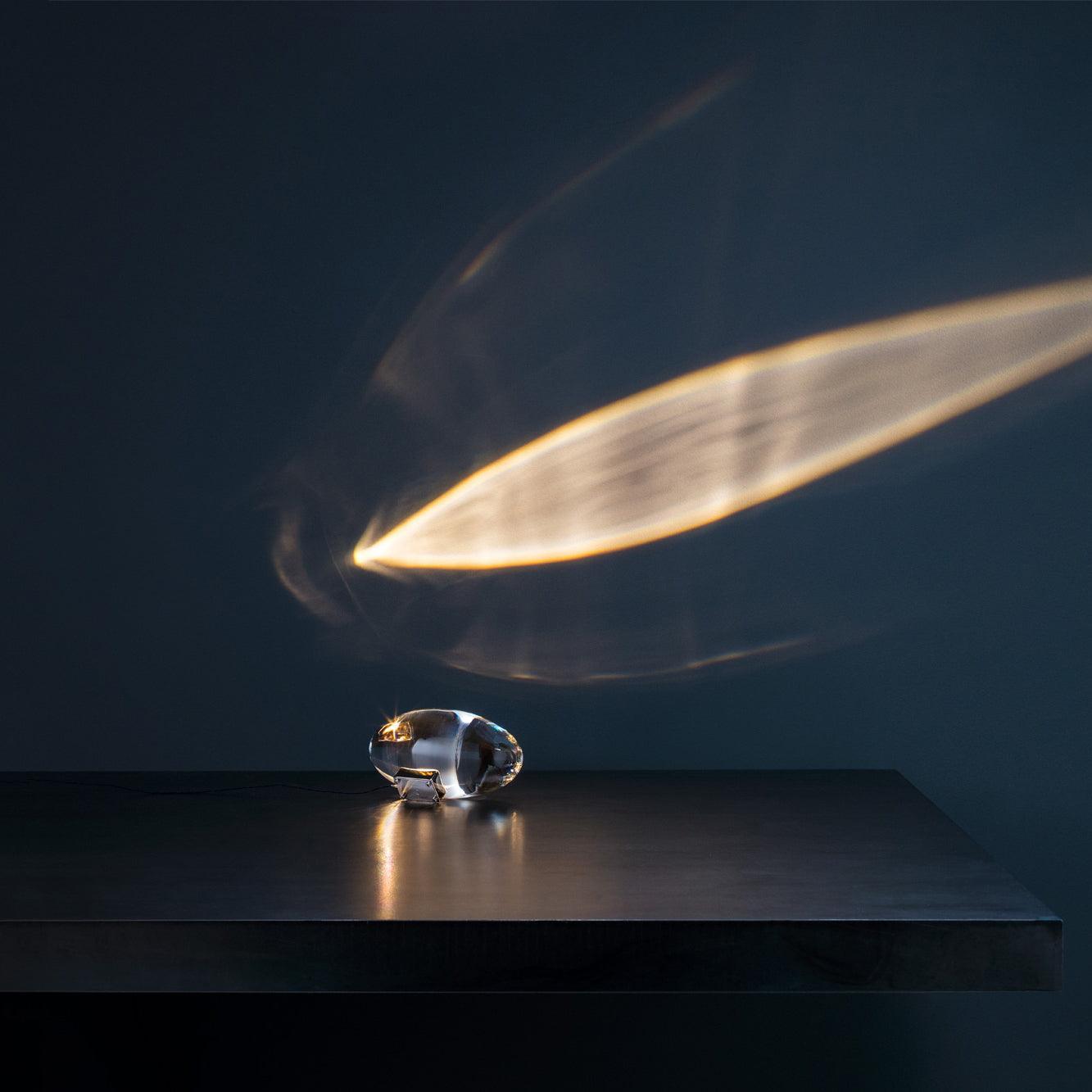 Lampada da tavolo Marsman – Vetro cristallo – Cromo – Compatto – Design ipnotico per eleganza e atmosfera