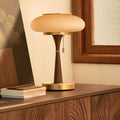 Lampada da tavolo Matsuteko – Legno di noce e vetro – Luce calda – Stile retro – E26/E27