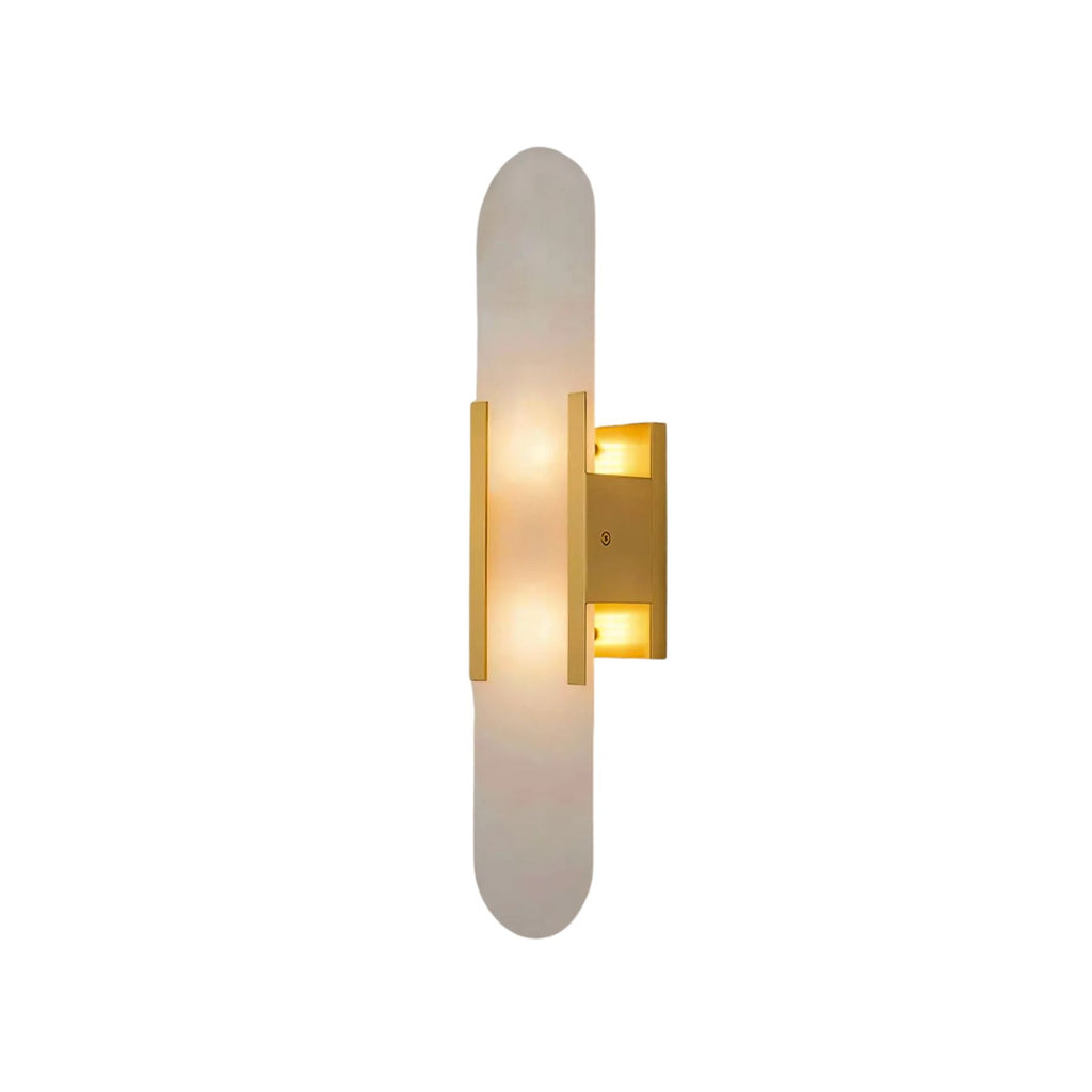 Lampada da Parete Melange – Alabastro & Metallo – Calda – 2 Altezze – Design Moderno per Interni Eleganti