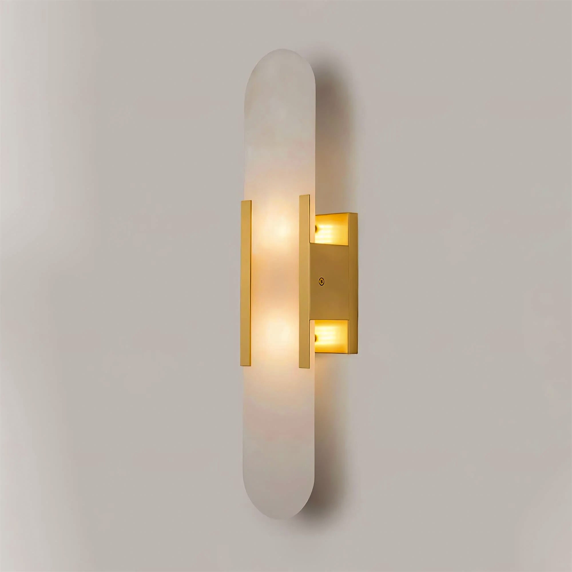 Lampada da Parete Melange – Alabastro & Metallo – Calda – 2 Altezze – Design Moderno per Interni Eleganti