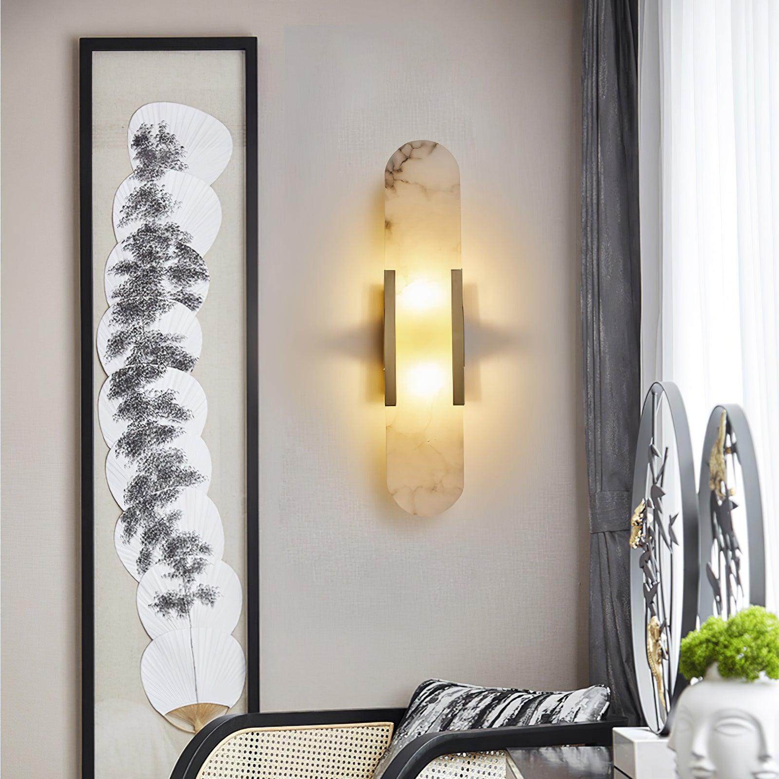Lampada da Parete Melange – Alabastro & Metallo – Calda – 2 Altezze – Design Moderno per Interni Eleganti
