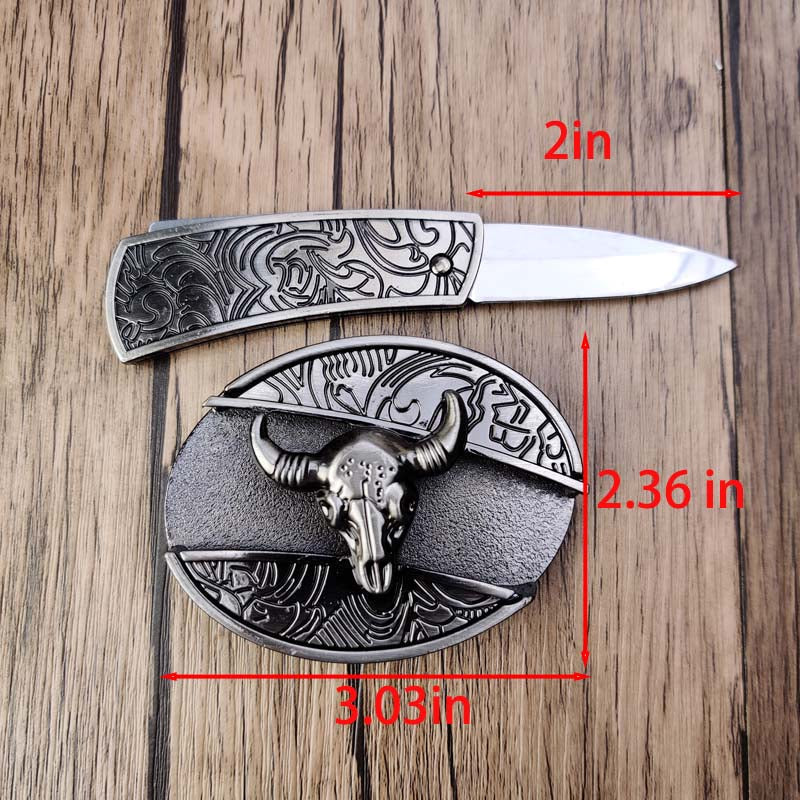 Brehn | Fibbia per Cintura Ovale in Metallo Cowboys