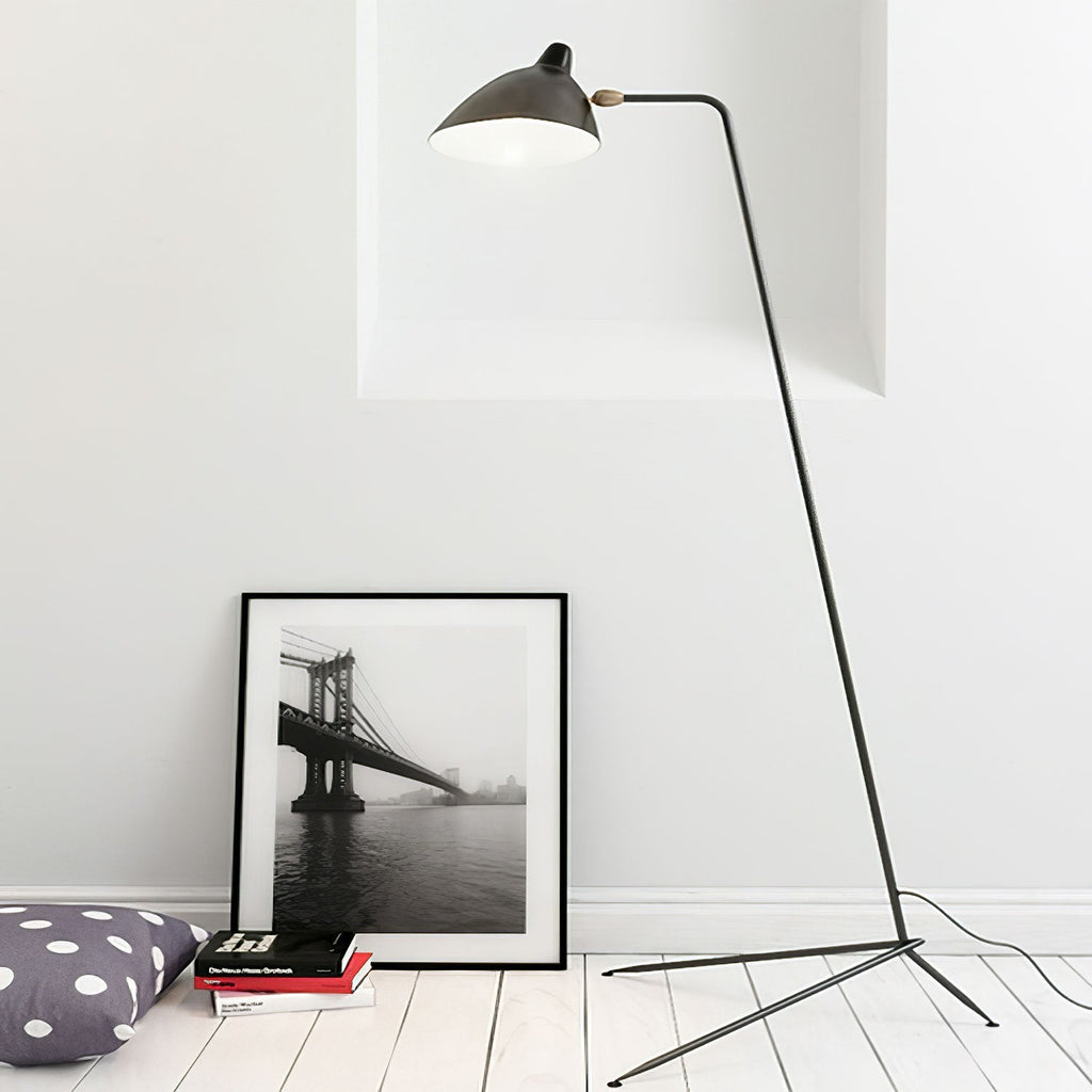 Lampada da terra Molizon – Metallo con dettagli in ottone – Bianco/Nero – Design moderno – Illuminazione elegante per il soggiorno