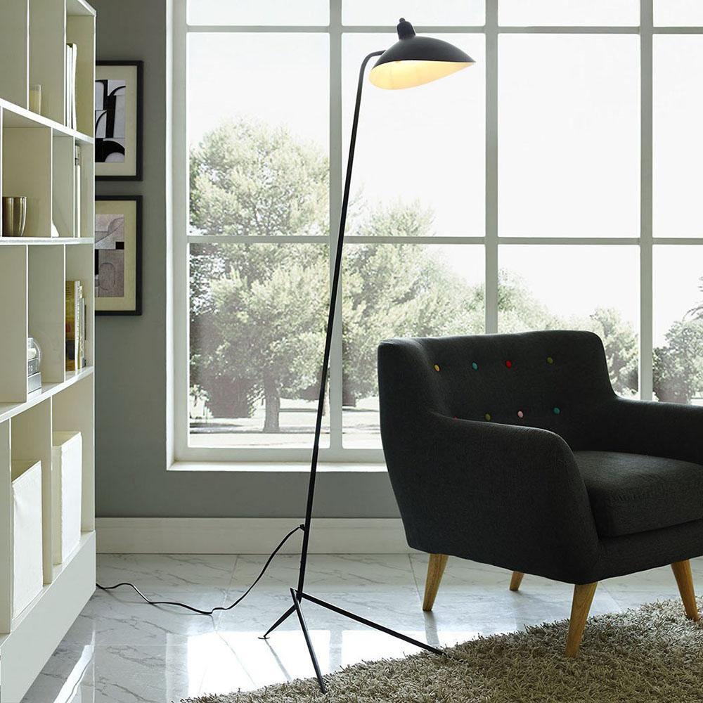 Lampada da terra Molizon – Metallo con dettagli in ottone – Bianco/Nero – Design moderno – Illuminazione elegante per il soggiorno