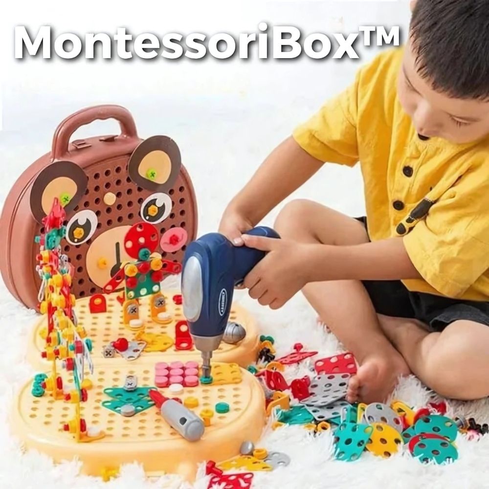 Scatola di Giocattoli Montessori EduDrill™ | Giocattolo educativo creativo con trapano | Sviluppa comprensione tecnica e motricità | SCONTO DEL 50%
