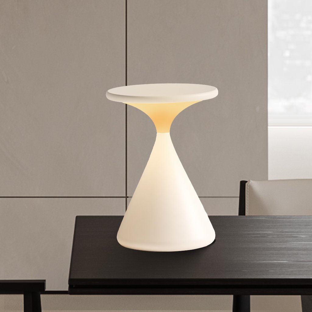 Lampada da tavolo Movy – Alluminio – Nero – Compatta – Design moderno a clessidra