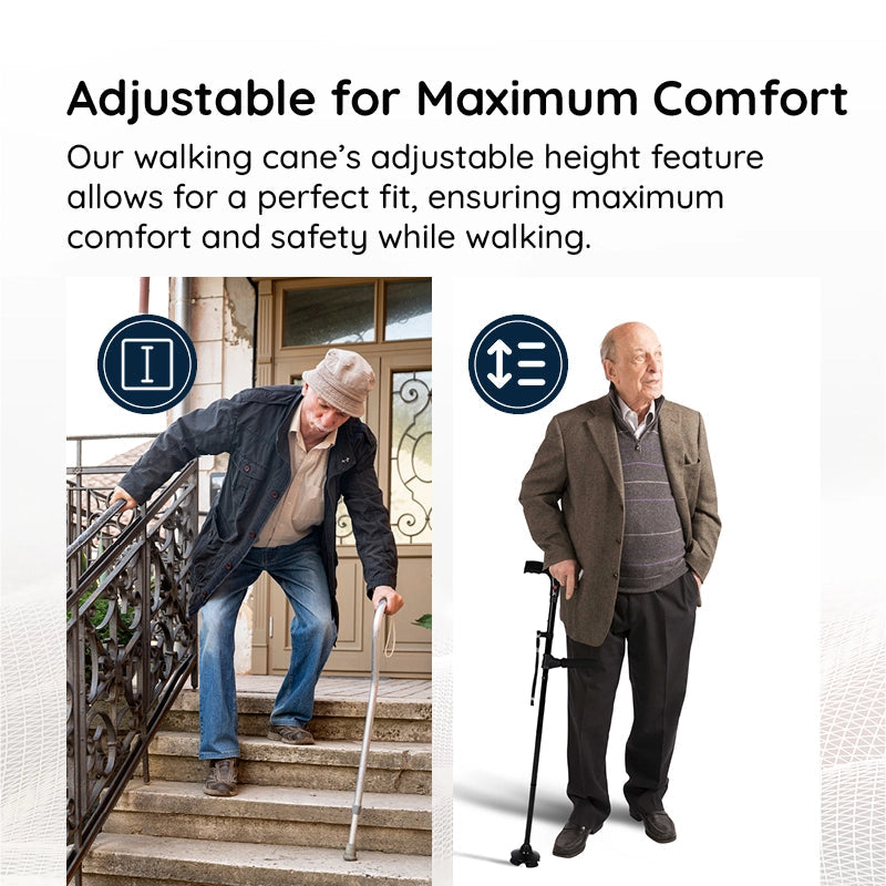 Bastone da Passeggio Leggero StrideFlex con LED e Design Pieghevole