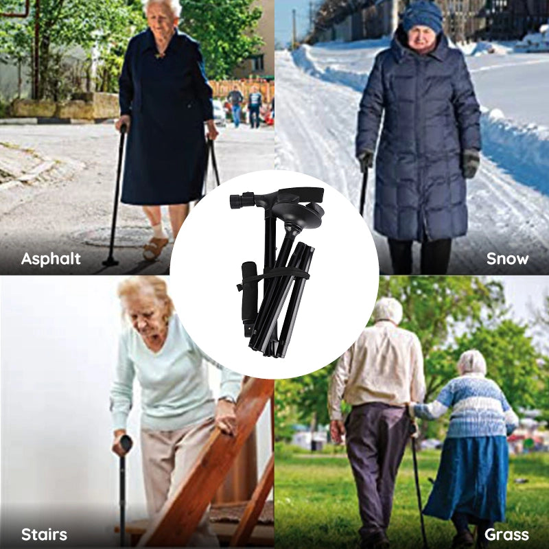 Bastone da Passeggio Leggero StrideFlex con LED e Design Pieghevole