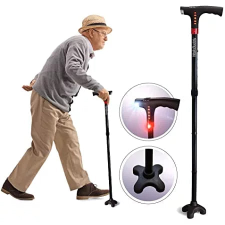 Bastone da Passeggio Leggero StrideFlex con LED e Design Pieghevole