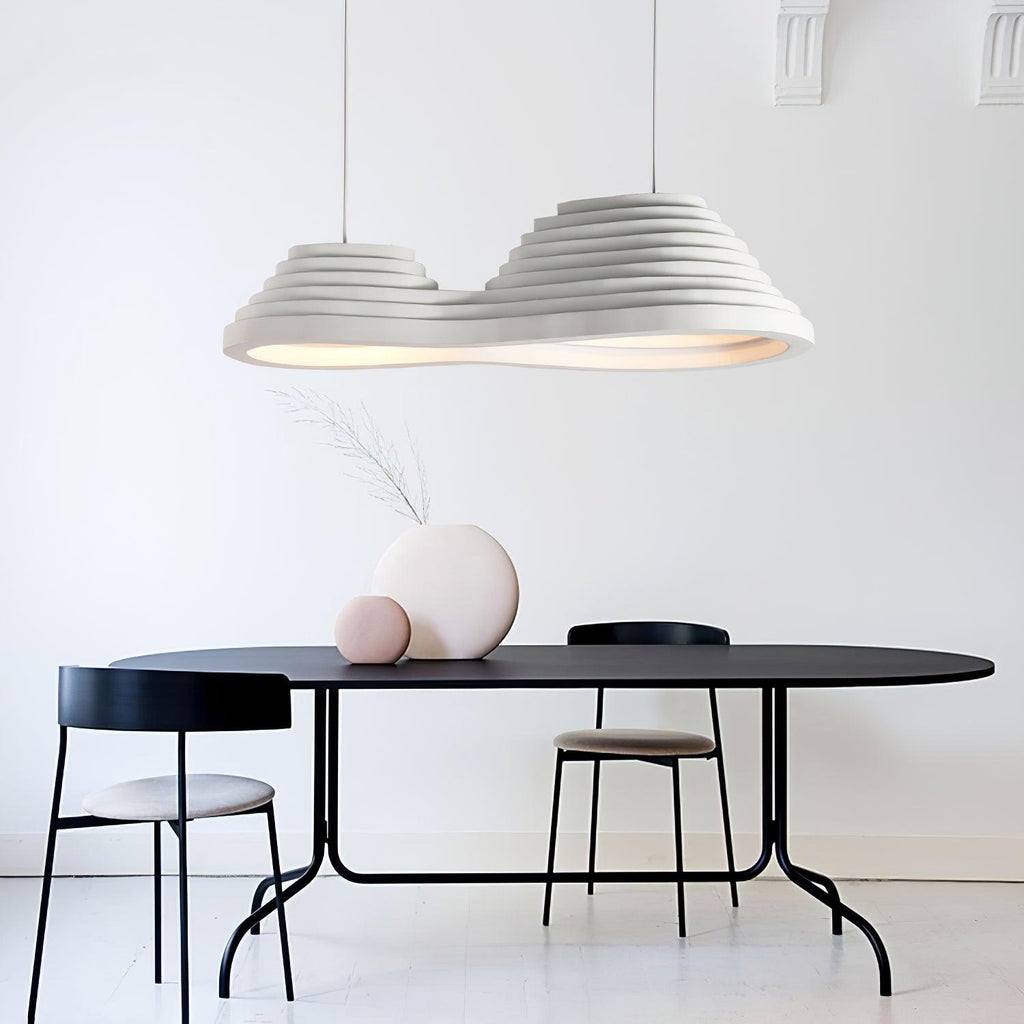 Lampada a sospensione Multi Reisfeld – Resina & Metallo – Bianco – Ø 30×30 cm – Acusticamente ottimizzata